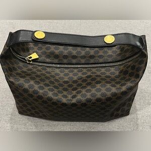 Celine Vanity Macadam Handbag in Black